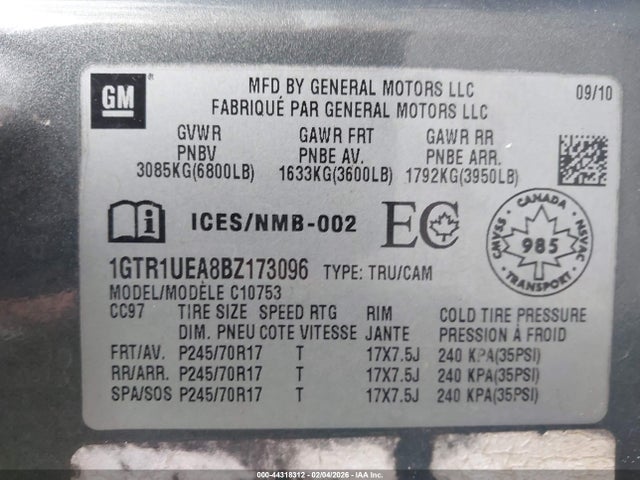 2011 GMC SIERRA 1500 1GTR1UEA8BZ173096 Photo 8