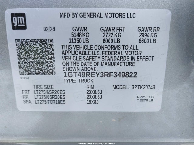 Продаж на аукціоні авто 2024 Gmc Sierra 2500hd 4wd  Standard Bed Denali, vin: 1GT49REY3RF349822, номер лоту: 44318314