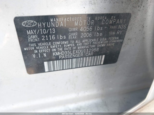 Aukcja sprzedaży 2013 Hyundai Elantra Gt, vin: KMHD35LEXDU112988, numer aukcji: 44318341