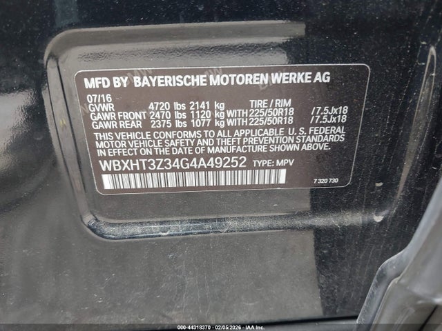 WBXHT3Z34G4A49252 BMW X1 Xdrive28i