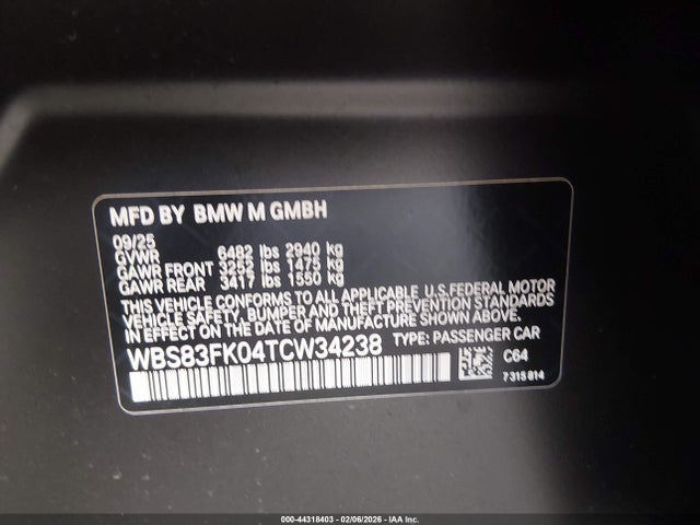 WBS83FK04TCW34238 BMW M5