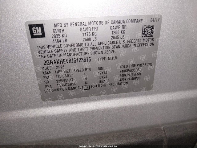 Chevrolet EQUINOX LS 2018 2GNAXHEV8J6123676 Image 9