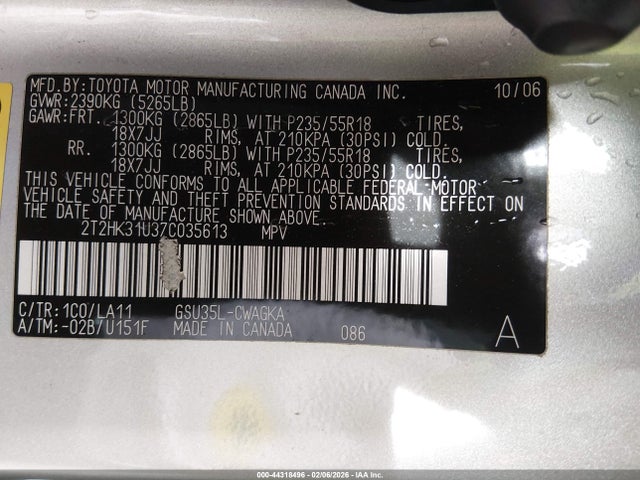2007 LEXUS RX 350 2T2HK31U37C035613 Photo 8