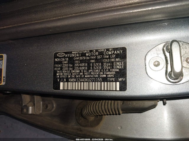 KM8K12AA0KU271155 Hyundai Kona Se