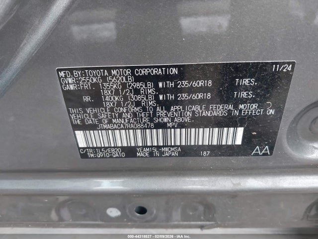 Toyota BZ4X XLE 2024 JTMABACA7RA088478 Image 9