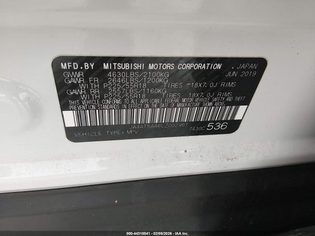 2020 MITSUBISHI ECLIPSE CROSS JA4AT5AA6LZ002961 Photo 8