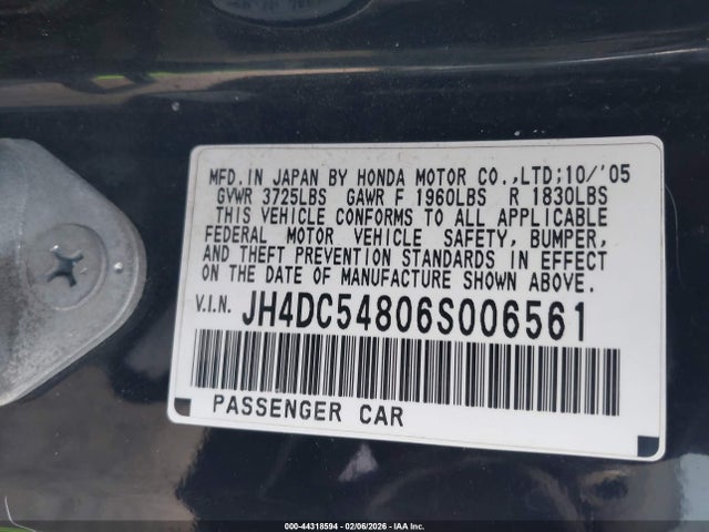 2006 ACURA RSX JH4DC54806S006561 Photo 8