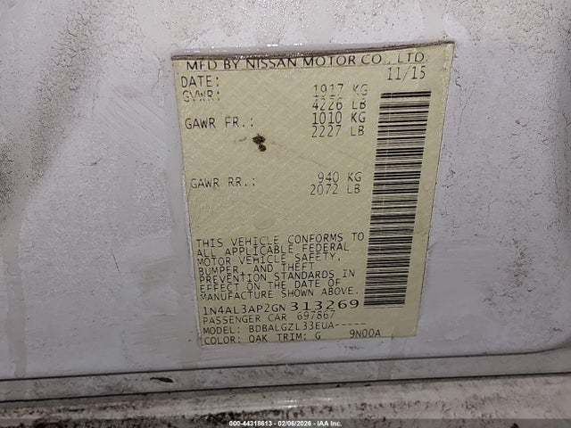 Nissan Altima 2.5 S 2016 1N4AL3AP2GN313269 Image 13
