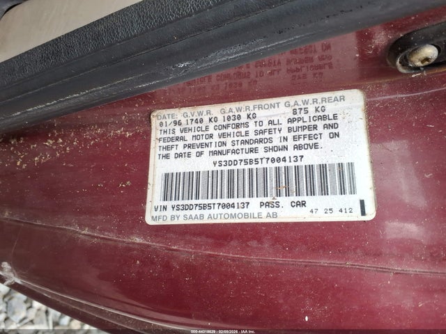 1996 SAAB 900 YS3DD75B5T7004137 Photo 8