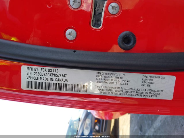 2023 DODGE CHALLENGER 2C3CDZAGXPH578747 Photo 8
