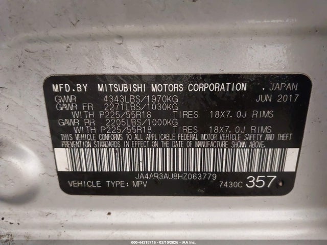 2017 MITSUBISHI OUTLANDER SPORT JA4AR3AU8HZ063779 Photo 8