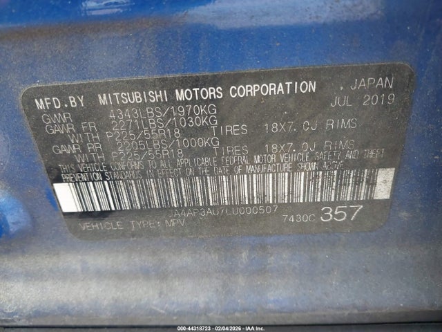 2020 MITSUBISHI OUTLANDER SPORT JA4AP3AU7LU000507 Photo 8