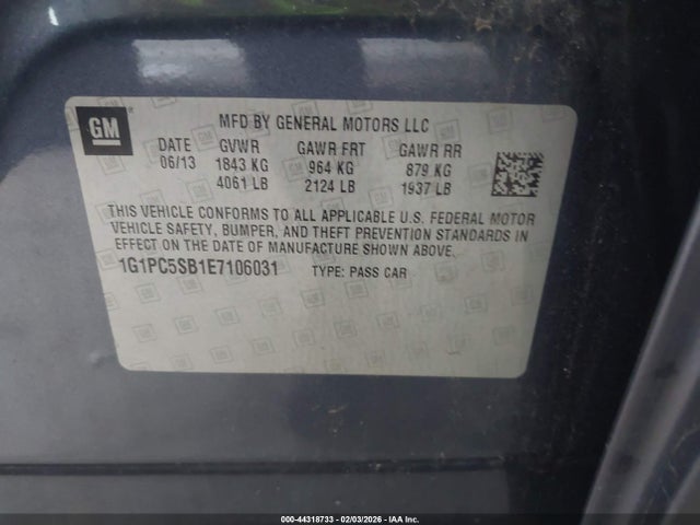 1G1PC5SB1E7106031 Chevrolet Cruze 1lt Auto