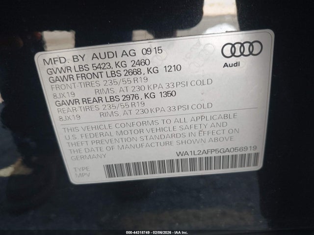 2016 AUDI Q5 WA1L2AFP5GA056919 Photo 8