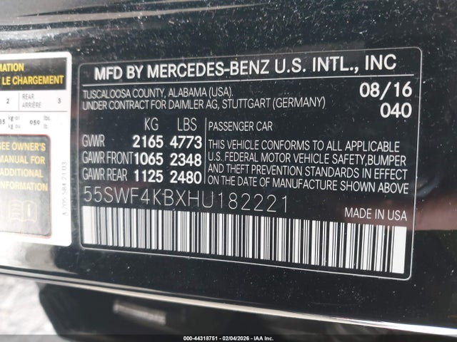 55SWF4KBXHU182221 Mercedes-Benz C 300 Sport 4matic