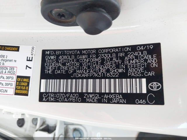 Toyota Prius Prime Plus 2019 JTDKARFP7K3118322 Image 9