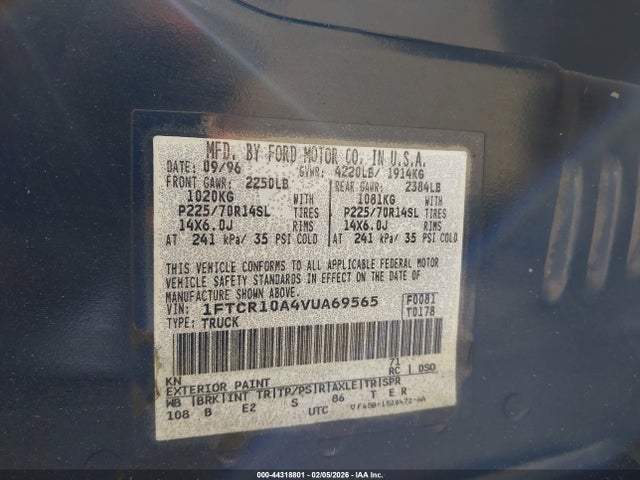 1997 FORD RANGER 1FTCR10A4VUA69565 Photo 8