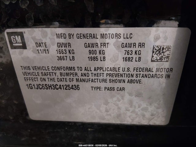2012 CHEVROLET SONIC 1G1JC6SH3C4125436 Photo 8