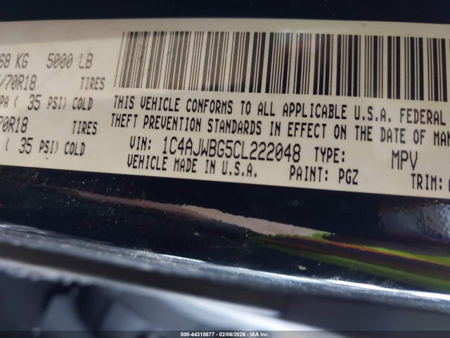 2012 JEEP WRANGLER 1C4AJWBG5CL222048 Photo 8