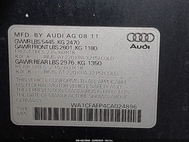 2012 AUDI Q5 WA1CFAFP4CA024896 Photo 8