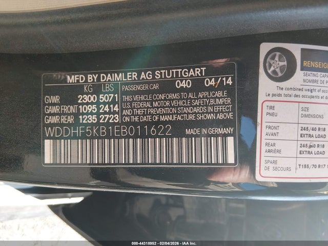 Mercedes-Benz E 350 2014 WDDHF5KB1EB011622 Image 9