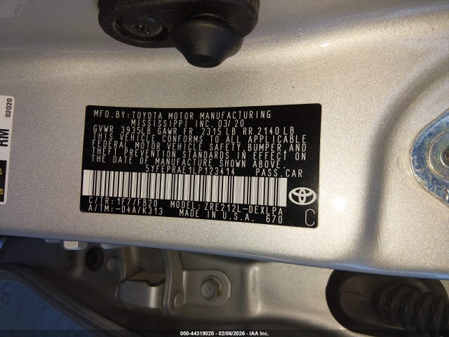 Toyota COROLLA LE 2020 5YFEPRAE1LP123414 Image 9