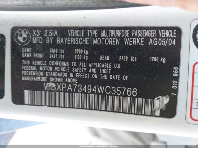 2004 BMW X3 WBXPA73494WC35766 Photo 8