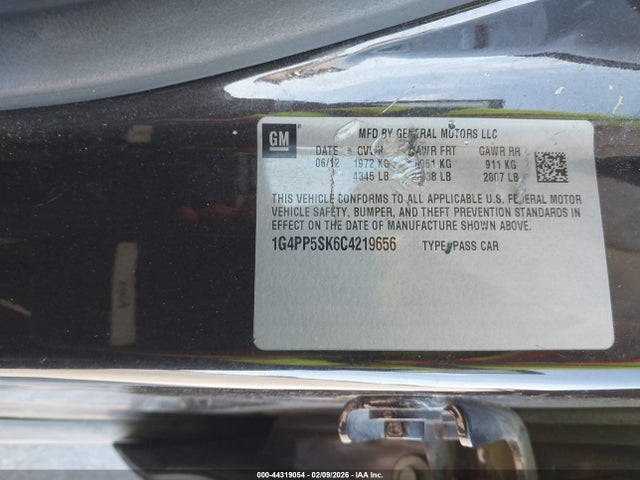 Продажа на аукционе авто 2012 Buick Verano, vin: 1G4PP5SK6C4219656, номер лота: 44319054