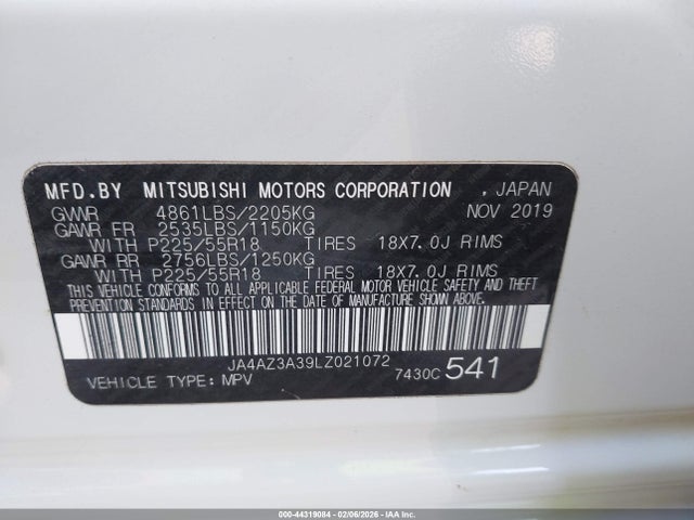 2020 MITSUBISHI OUTLANDER JA4AZ3A39LZ021072 Photo 8