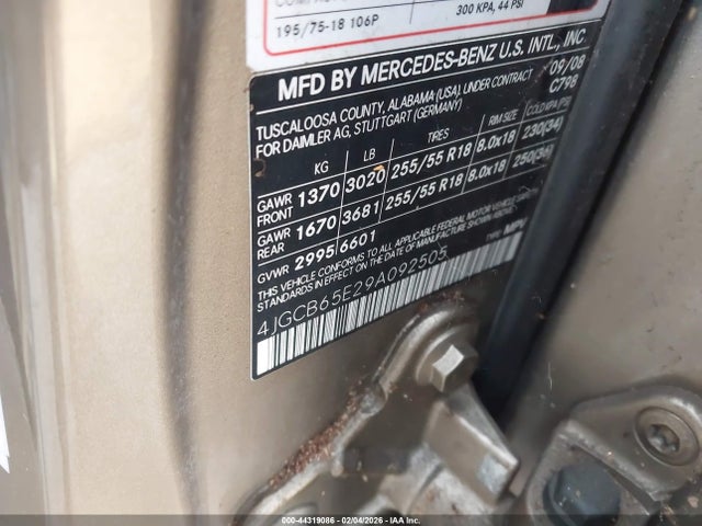 Aukcja sprzedaży 2009 Mercedes-benz R 350 4matic, vin: 4JGCB65E29A092505, numer aukcji: 44319086