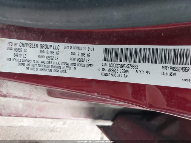 Aukcja sprzedaży 2015 Chrysler 200 Limited, vin: 1C3CCCAB0FN579903, numer aukcji: 44319199