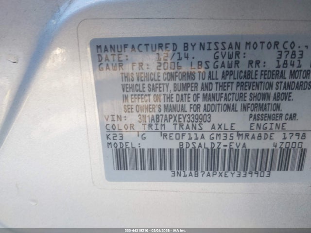 Nissan SENTRA SV 2014 3N1AB7APXEY339903 Image 9