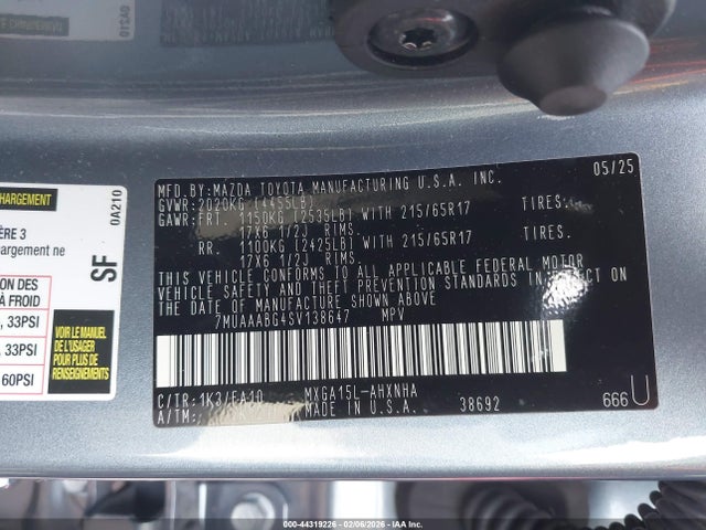 7MUAAABG4SV138647 Toyota Corolla Cross L