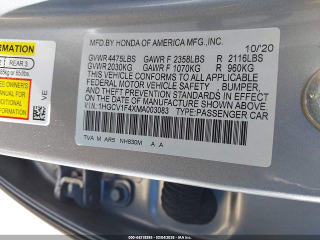 1HGCV1F4XMA003083 Honda Accord Sport Special Edition