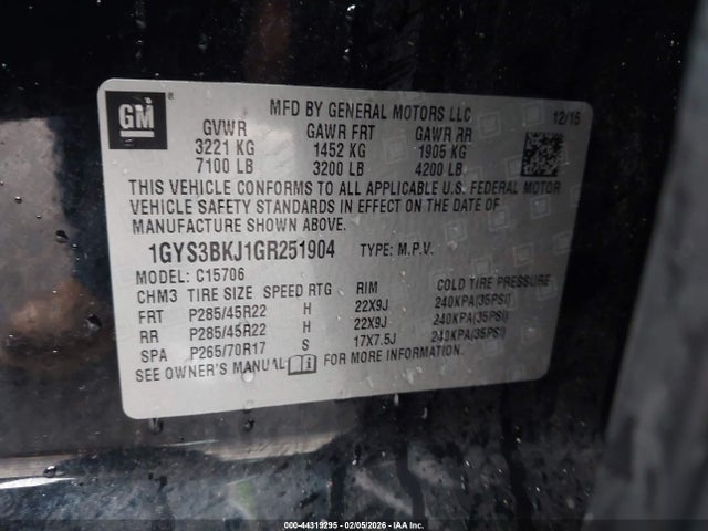 2016 CADILLAC ESCALADE 1GYS3BKJ1GR251904 Photo 8