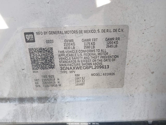 Chevrolet Equinox Awd Rs 2023 3GNAXWEG6PL209613 Image 9