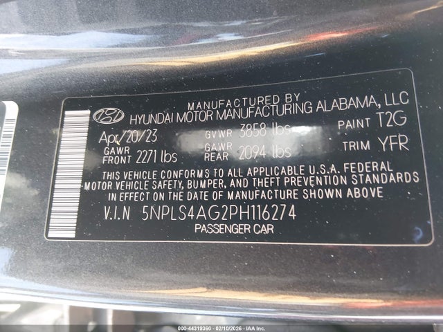 Hyundai ELANTRA SEL 2023 5NPLS4AG2PH116274 Image 9