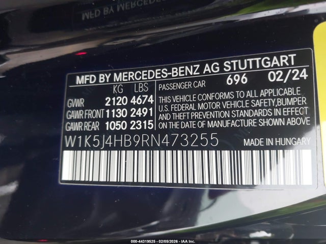 Продаж на аукціоні авто 2024 Mercedes-benz Cla 250 Coupe 4matic, vin: W1K5J4HB9RN473255, номер лоту: 44319525