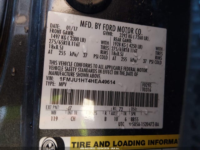 1FMJU1HT4HEA49614 Ford Expedition Xlt