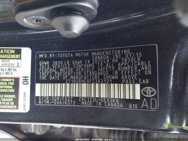 Toyota Corolla S Plus 2015 2T1BURHE4FC343121 Image 9