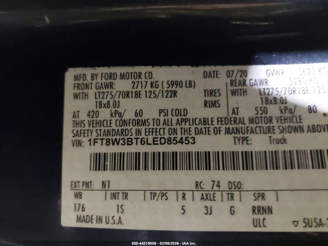 Ford F-350 Xl 2020 1FT8W3BT6LED85453 Image 8