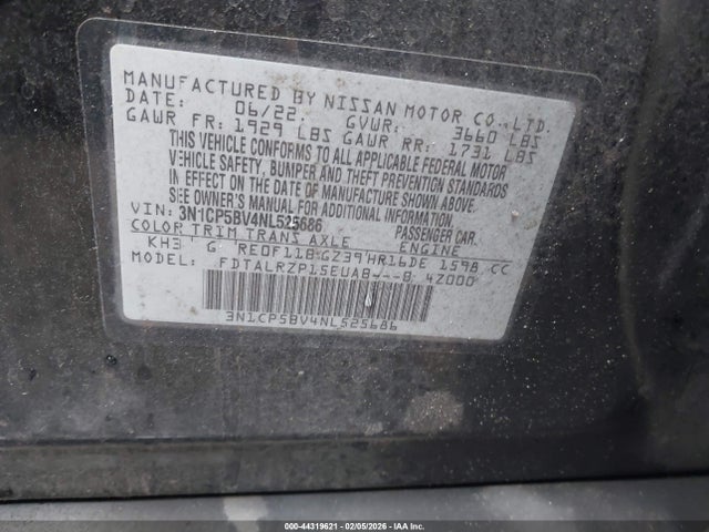 3N1CP5BV4NL525686 Nissan Kicks S Xtronic Cvt