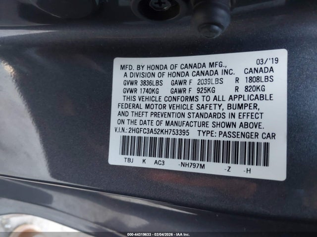 Honda CIVIC SI 2019 2HGFC3A52KH753395 Image 9