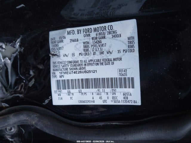 2006 FORD EXPLORER 1FMEU74E26UB25121 Photo 8