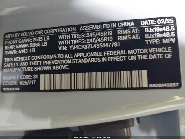 YV4EK3ZL4SS147781 Volvo Ex30 Ultra Twin Motor Performance