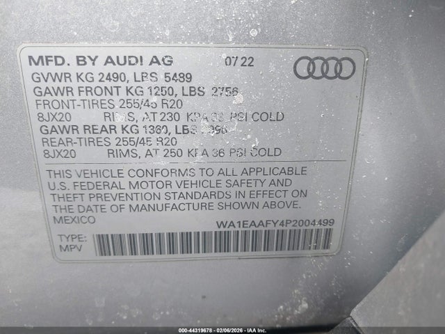 2023 AUDI Q5 WA1EAAFY4P2004499 Photo 8