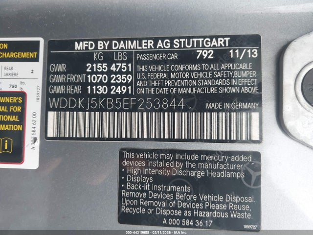 Aukcja sprzedaży 2014 Mercedes-benz E 350, vin: WDDKJ5KB5EF253844, numer aukcji: 44319688