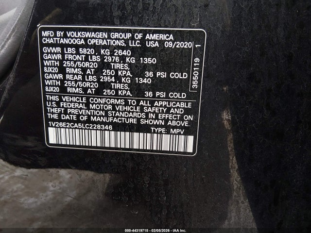 2020 VOLKSWAGEN ATLAS CROSS SPORT 1V26E2CA5LC228346 Photo 8