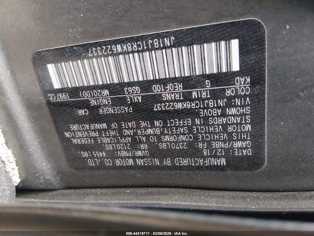 JN1BJ1CR8KW622337 Nissan Rogue Sport Sl