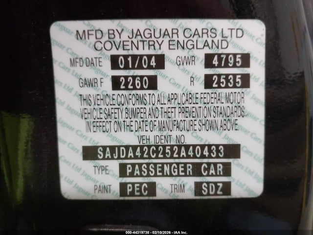 2005 JAGUAR XK8 SAJDA42C252A40433 Photo 8